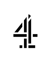 Channel 4 logo in black and white