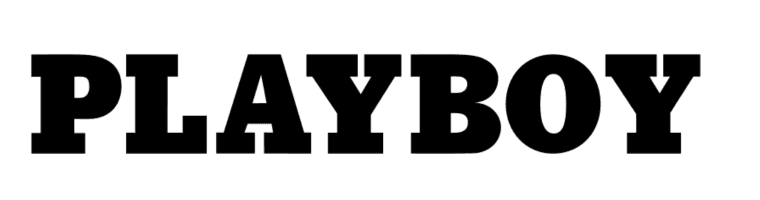 The word PLAYBOY in bold, uppercase, black letters on a light gray background.