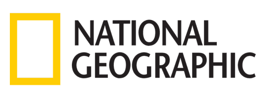 National Geographic logo featuring a yellow rectangular border to the left of the words National Geographic in bold, black, uppercase letters on a white background.
