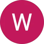 Letter W in a pink circle