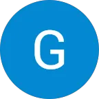 Blue circle with white letter G